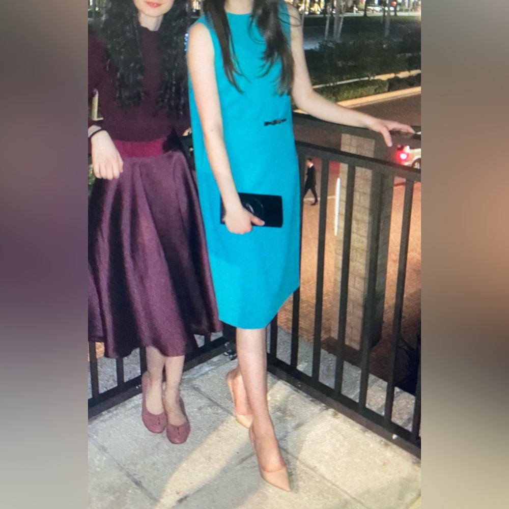 Ralph Lauren Purple Label Summer Turquoise Cape Dress